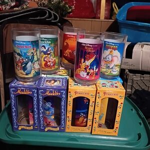 Disney Classic Character Glass Set with Blue and Yellow Accents
